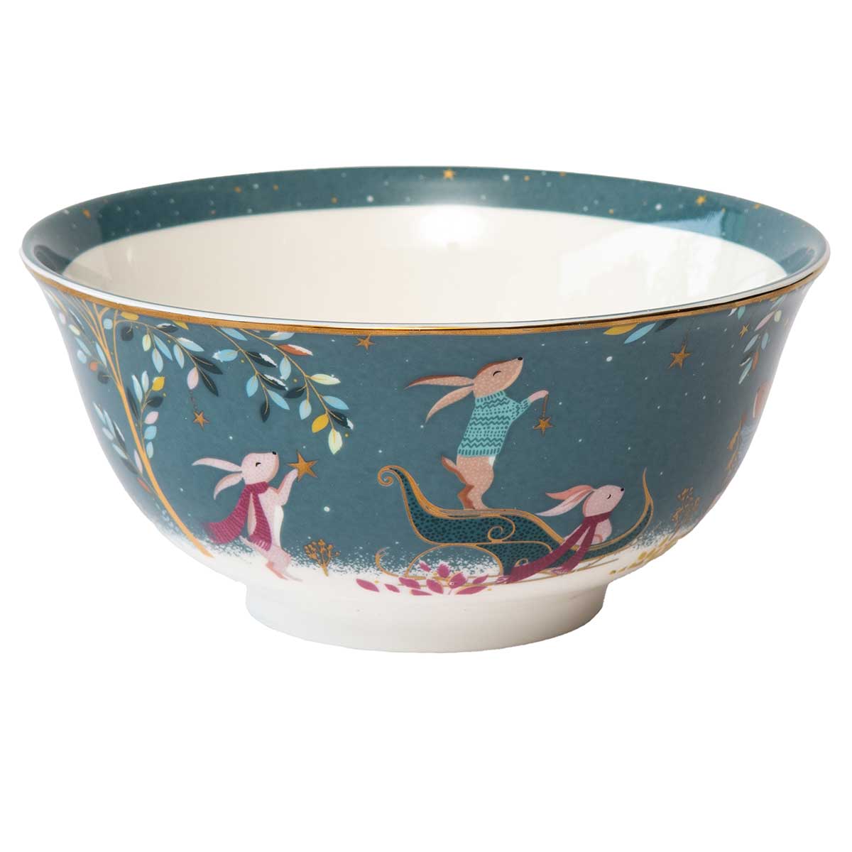 Sara Miller Woodland Tales Candy Bowl, Rabbit Sleigh image number null